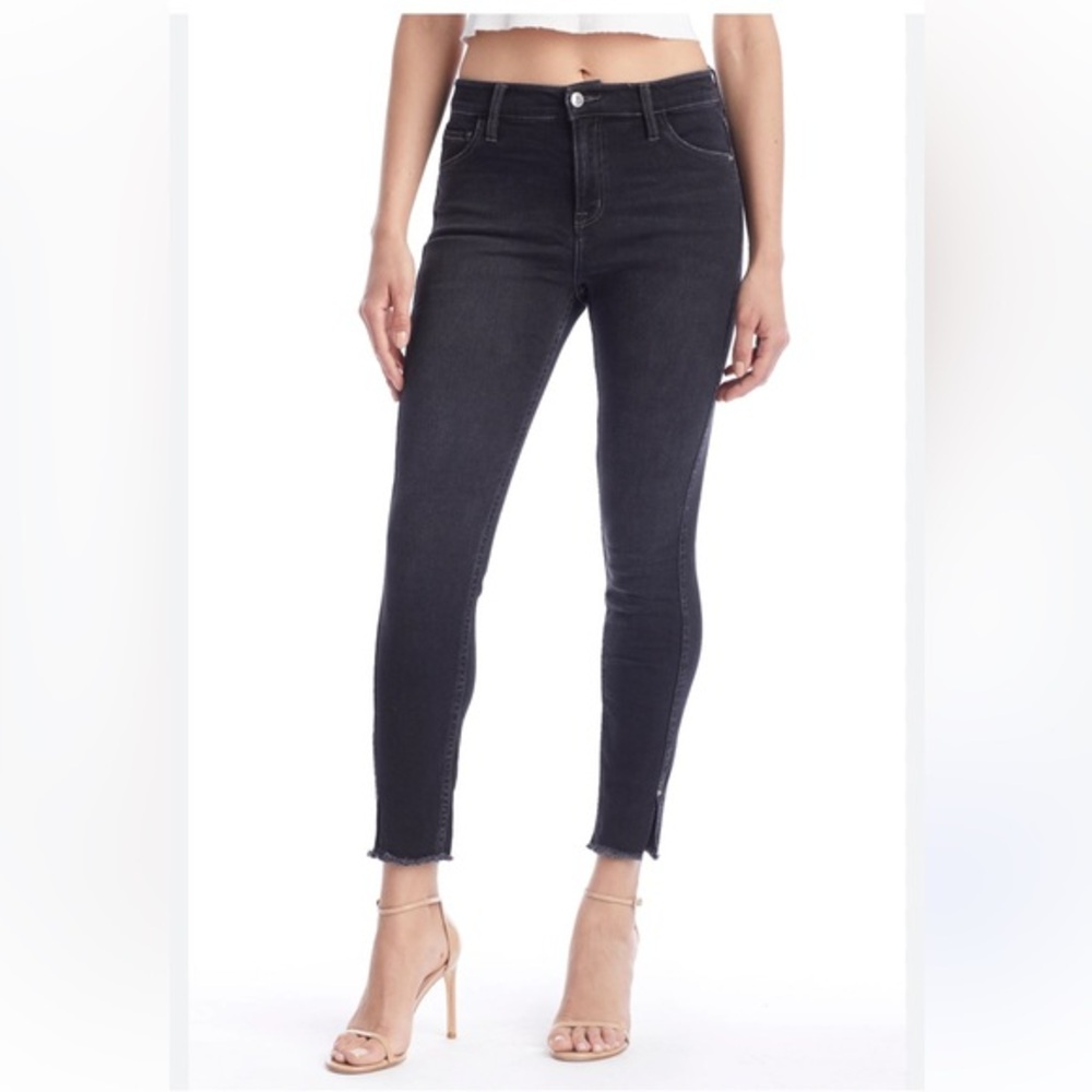 STONEFIELD 27x27 Conrad Ankle High Rise skinny dark wash jeans with raw hem EUC